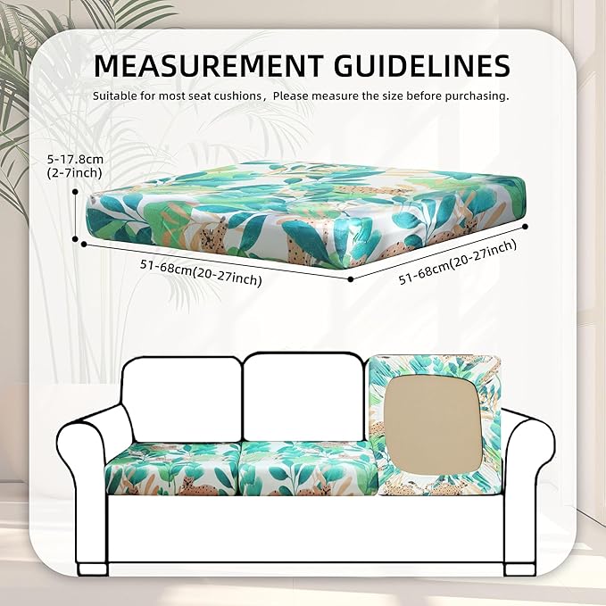 BIETYONE 8Pcs Stretch Patio Cushion Covers,Outdoor Couch Covers Replacement,Outdoor Couch & Sofa Slipcovers,for Patio Furniture Cushion Covers,Washable Reusable urniture Protector(Leopard,8PCS)