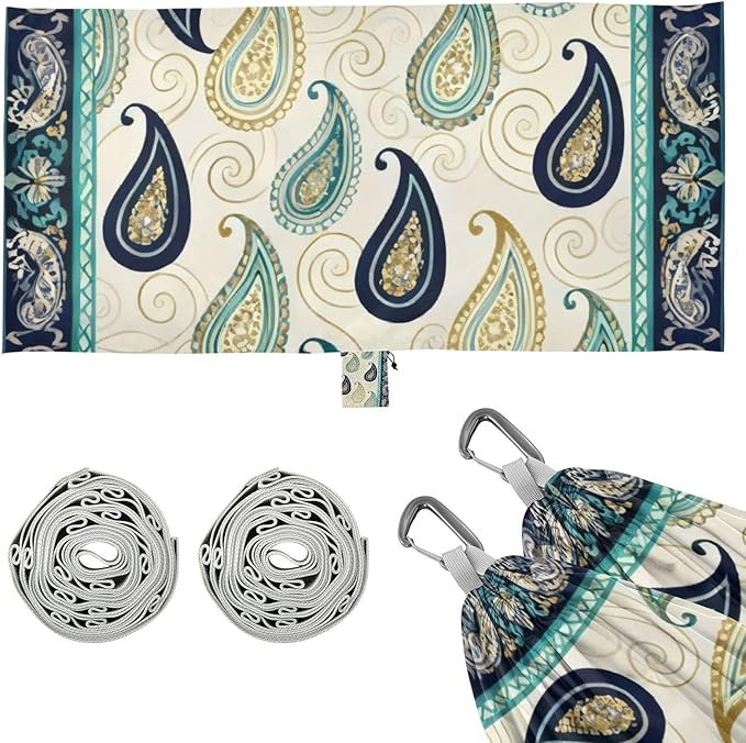 Golden Paisley Hammocks for Camping with Portabl Carry Bag Portable Hammock Indoor Outdoor Patio