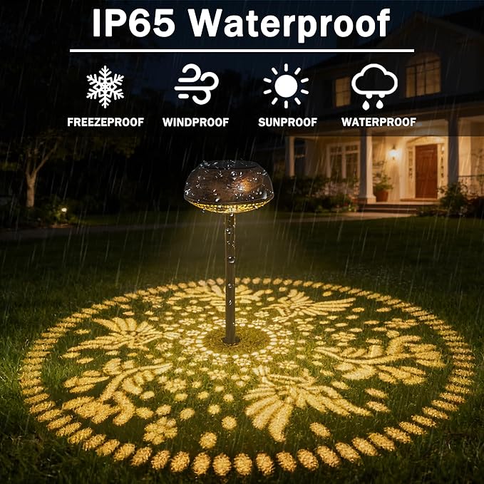 2 Pack Solar Pathway Lights Outdoor, LED Warm White Solar Garden Lights for Garden, Yard, Path, Lawn, Driveway Walkway Decor & Landscape Lighting