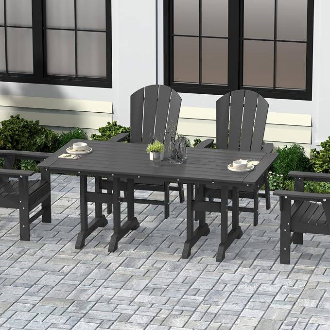 WestinTrends Malibu 71" Outdoor Patio Dining Table, Gray