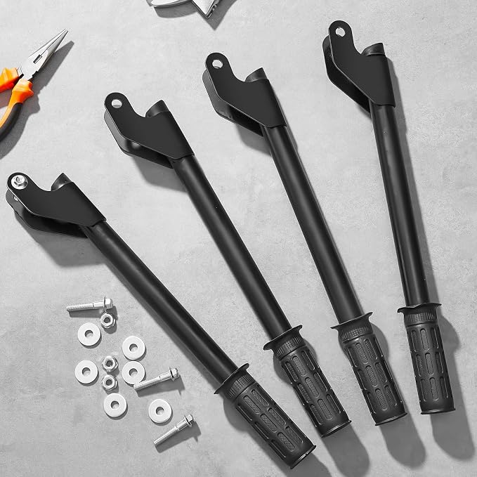 Threlaco 4 Pcs Generator Handle Kit, 15.8 Inch Folding Handles with Assembly Hardware, Outdoor Generator Wheel Accessories, Universal Fit