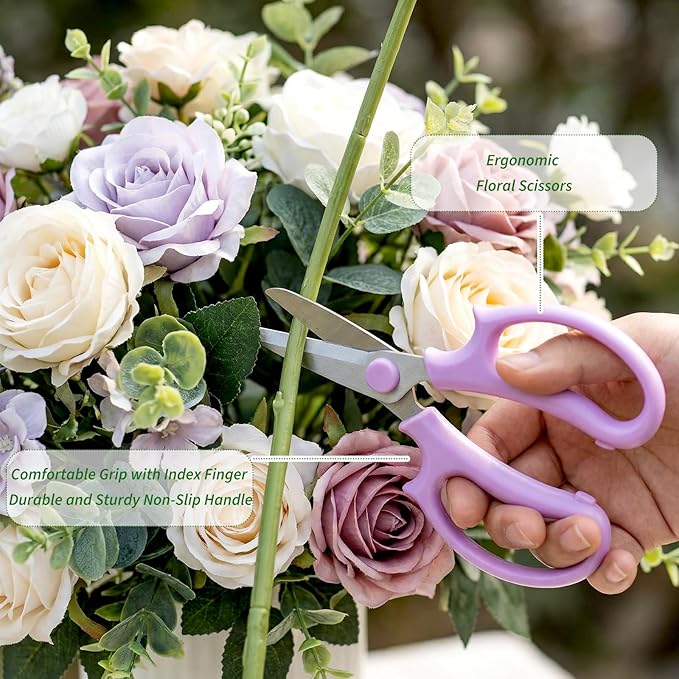 24 Pcs Floral Scissors, 6.5" Stainless Steel Floral Scissor for Cutting Fresh Flowers Scissors Shears for Gardening Flowers Arrangement, Trimming Plants (4 Colors)