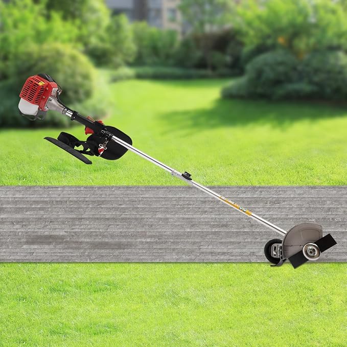 Cordless Weed Eater 2 Stroke 26CC Gas Powered Weed Wacker Single-Cylinder Air-Cooled Grass Trimmer with 2 Blade Heads Weed Cutter for Lawn, Yard and Bush Trimming