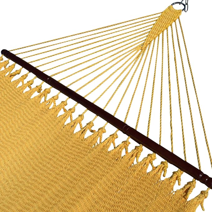 Double Caribbean Hammock - Soft-Spun Polyester - 48 inch (Yellow)