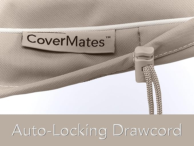 Covermates Prestige Outdoor Serving Cart Cover – Premium All-Weather Patio Furniture Protector with Mesh Vents, Water-Resistant 900D Polyester, Drawcord & Buckle Straps, 50W x 30D x 34H, Clay