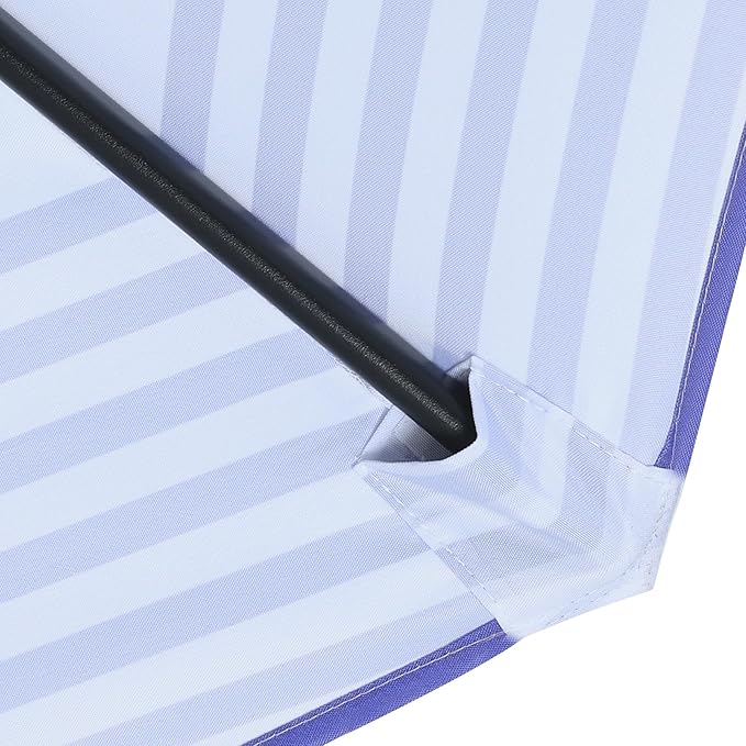 MASTERCANOPY Patio Umbrella 10 ft Replacement Canopy for 8 Ribs-Navy and Green Stripe Canopy Only