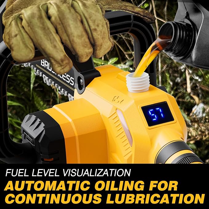 10 Inch Cordless Chainsaw for DEWALT 20V MAX Battery, 1000W Brushless Handheld Chainsaw with 4.0Ah Battery, Battery Powered Electric Chain Saw for Wood Cutting, Battery & Charger Included