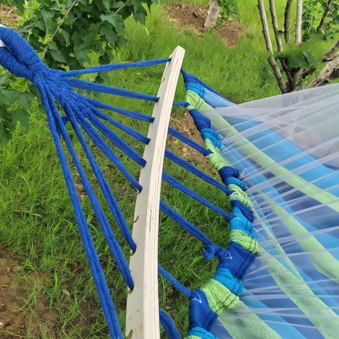 Portable Oxford Cloth Hammock Outdoor Travel Camping with Its Own Frame Portable Multi-Purpose Hammock Comfortable(Black-White)
