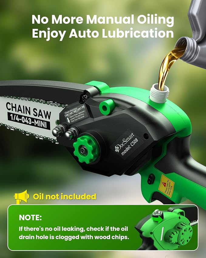 Mini Chainsaw with 1000W Brushless Motor, 8 inch & 6 inch 2 Rechargeable Batteries Handheld Small Chain Saw for Wood Cutting, Gardening Gifts for Father Dad Men