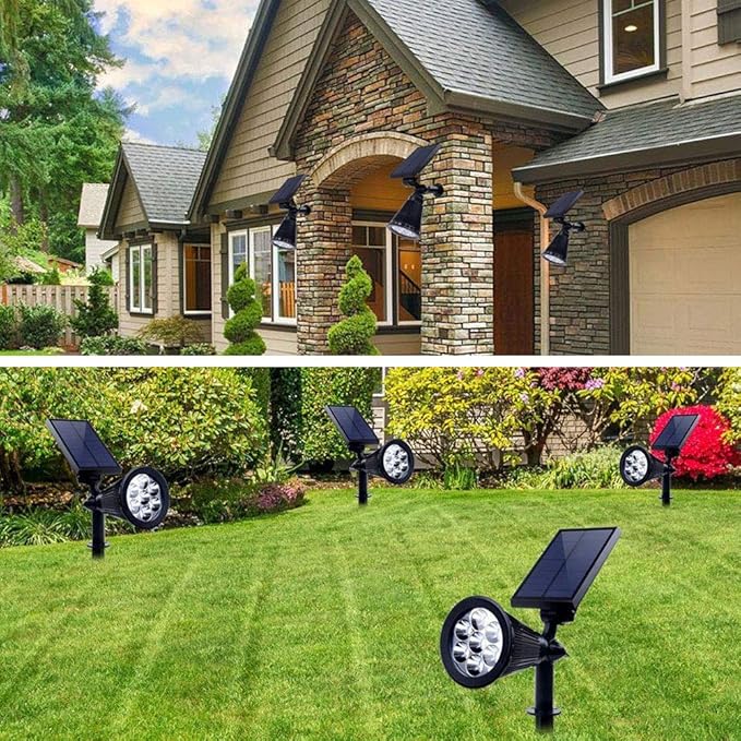 Solar Spot Lights Outdoor Waterproof Solar Powered Spotlight Landscape Lighting Color Changing Auto On/Off for Yard Garden Tree 4 Pack