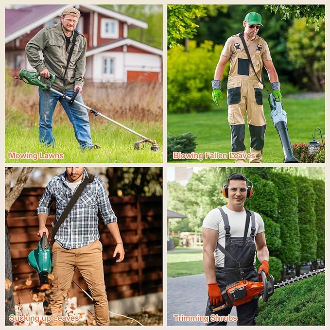 FIEIL Weed Trimmer Shoulder Strap, Trimmer Strap for Neoprene Thick Padded Wrap, Easy to Remove, Brush Cutter Harness Compatible with String Trimmer, Leaf Blower & Snow Blowers (Supple)