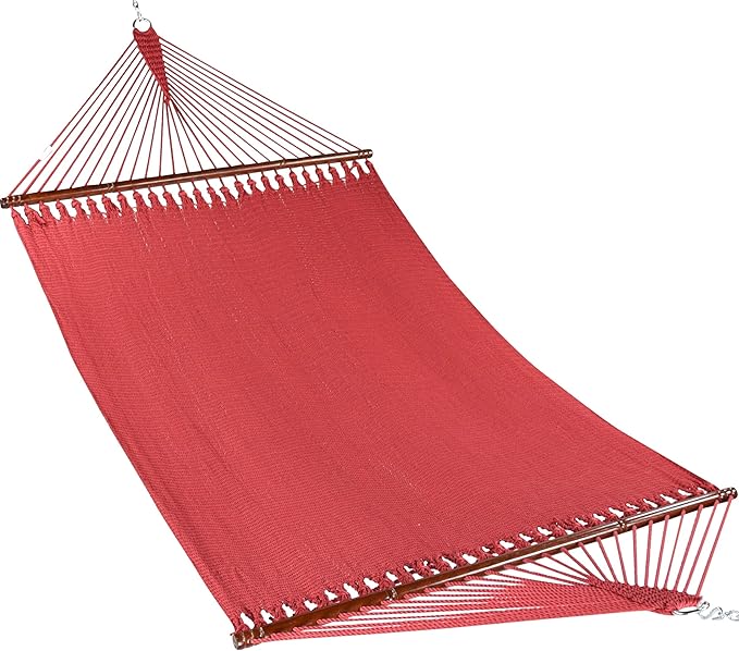 Jumbo Caribbean Hammock - 55 Inch - Soft-Spun Polyester - Red