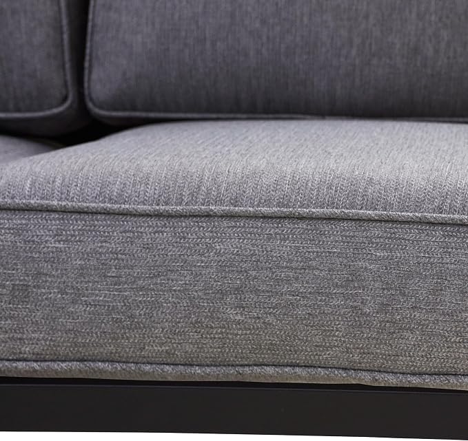 4 Pieces Patio Conversation Set 5 Seat Outdoor Furniture Sofa Chairs Patio Furniture Seating Sets with Cushion and Cofffee Table (Gray)