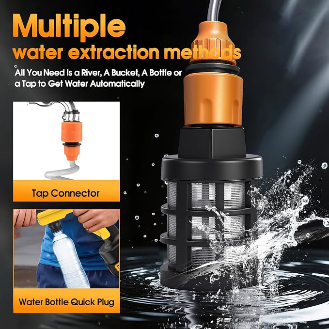 Cordless Pressure Washer, 1885PSI Handheld Portable power Washer, Battery Power Pressure Washer with Brushless Motor, 3.0Ah Dual Batteries &Charger, 6 in 1 Nozzle, 3 Speed Modes, for Car Yard Cleaning