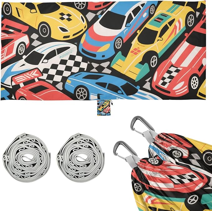 Colorful Cartoon Cute Racing Car 330lb Capacity Outdoor Hammocks Indoor Hammock for Indoor Outdoor Patio soporte para hamacas para adultos