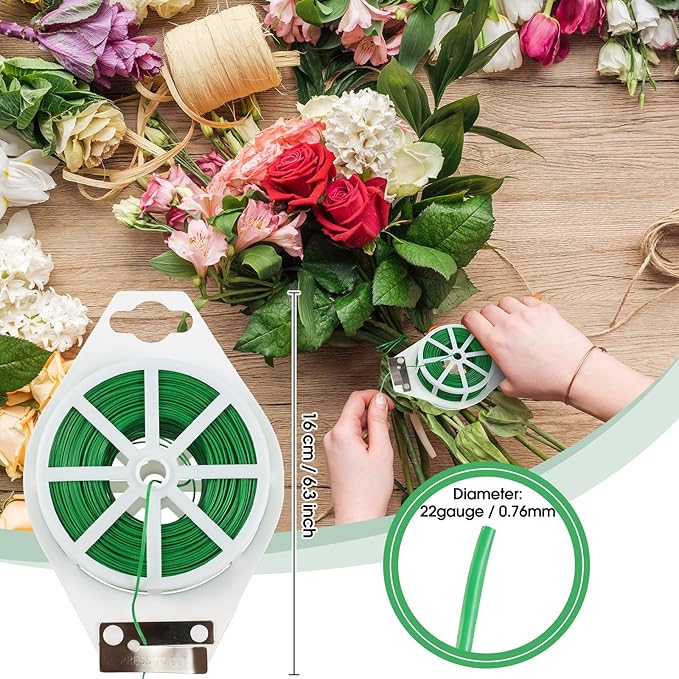 WILLBOND Gifts for Mom Women,121 Pcs Floral Arrangement Tool Kit, Rose Thorn Remover Pruner Trimmer Gloves 22/26 Gauge Paddle Tie Stem Pearl Corsage Pin Pruning Shears, Florist Tool(Bright Color)