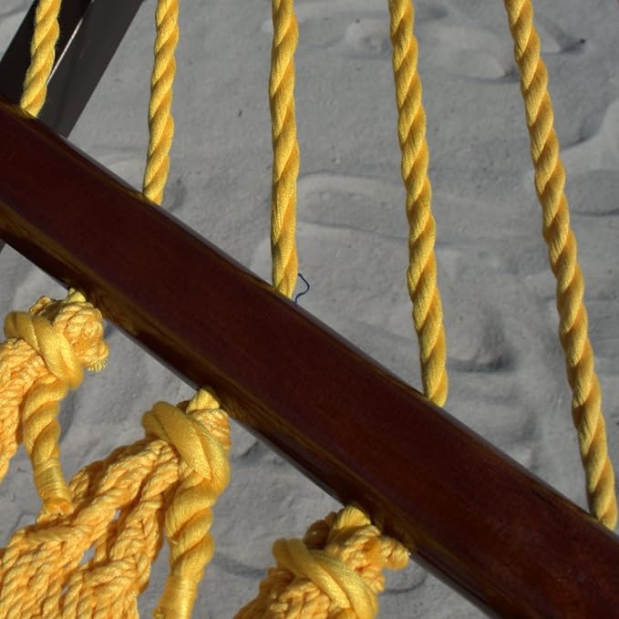 Double Caribbean Hammock - Soft-Spun Polyester - 48 inch (Yellow)