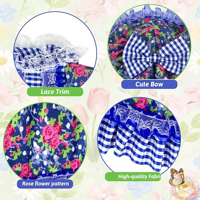 Goose Outfit Summer Porch Goose Outfits 23" Rose Flower Yard Goose Clothes | Flower Porch Goose Clothes Costume for Outdoor Garden Lawn Yard Decor Goose Clothes for 23" Lawn Cement Plastic Geese Statues