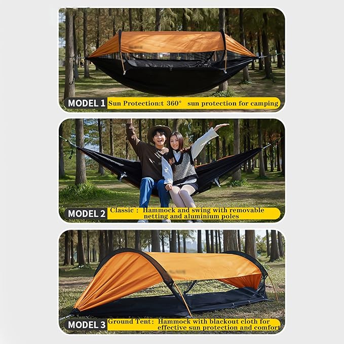 BNEI Double Hammock, Outdoor Tent, Easy to Carry, 270 * 140 cm, Maximum Load 200 kg, Suitable for Patio, Outdoor Camping (Green)