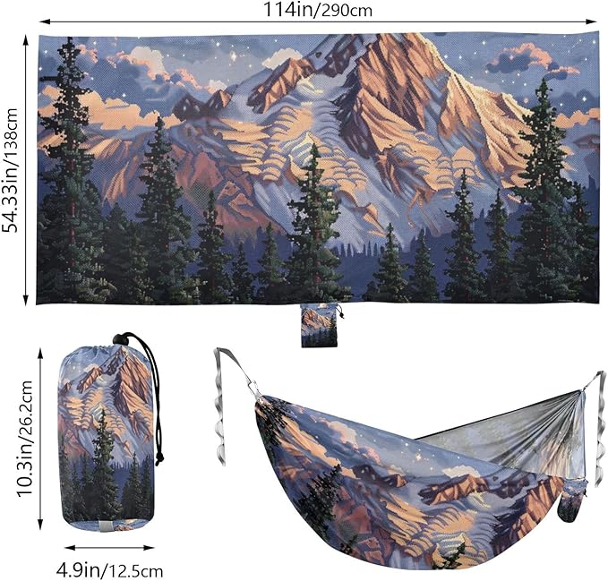Lapac Safari Mountain Design Outdoor Hammock with Hanging Rope Cloth Hammock for Indoor Outdoor Patio