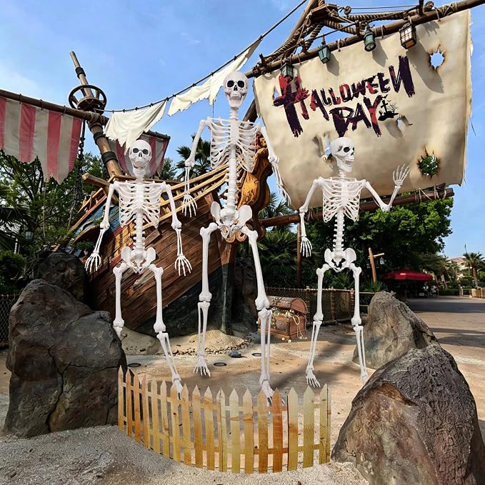 7.9Ft Giant Skeleton Life Size Human Bones with Movable Joints for Halloween Decorations