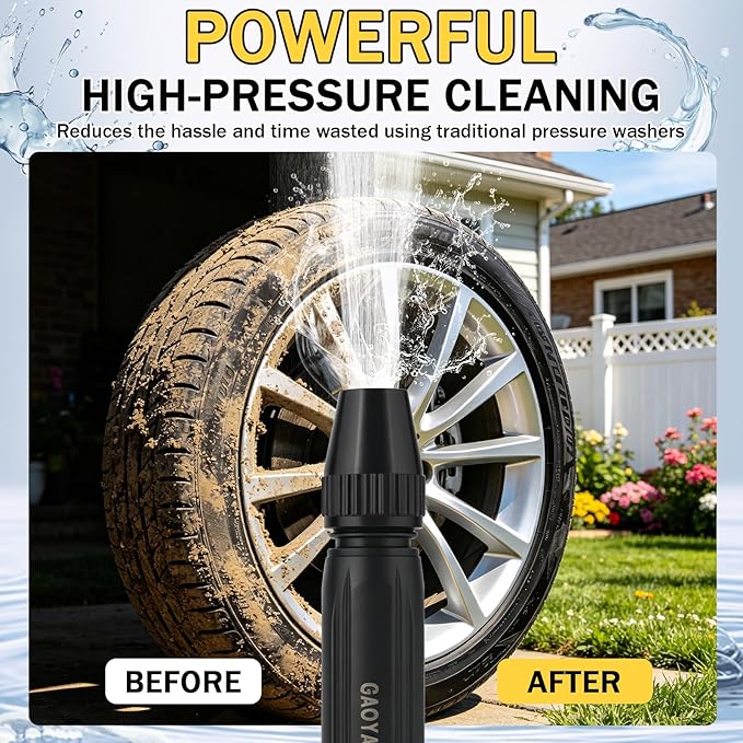 Home High-Pressure Car Wash Water Gun with Booster Nozzle, Home High-Pressure Car Wash Water Gun with Booster Nozzle and Hose