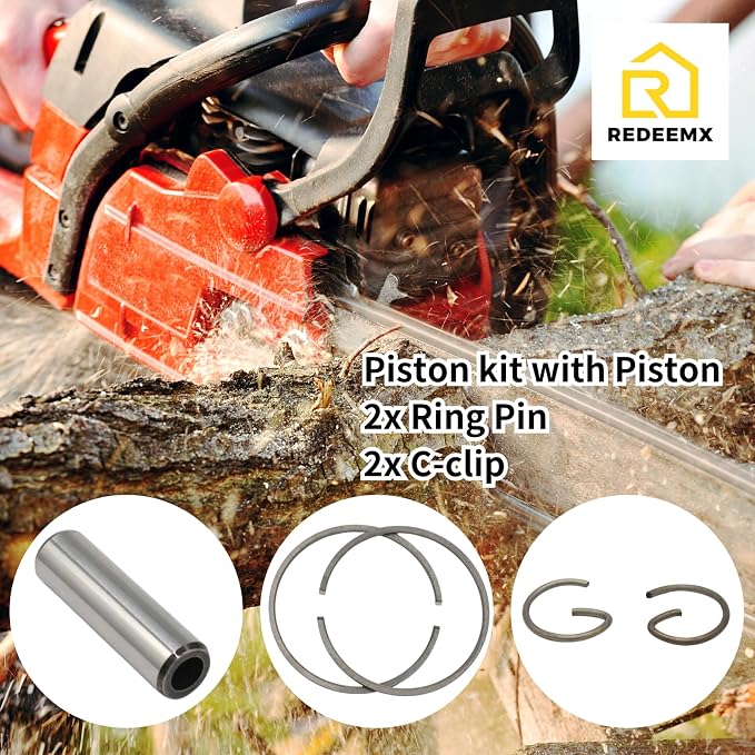 47MM MS291 Piston And Rings Assembly Kit Compatible With Stihl MS291 Chainsaw Part Replaces 1141 030 2011