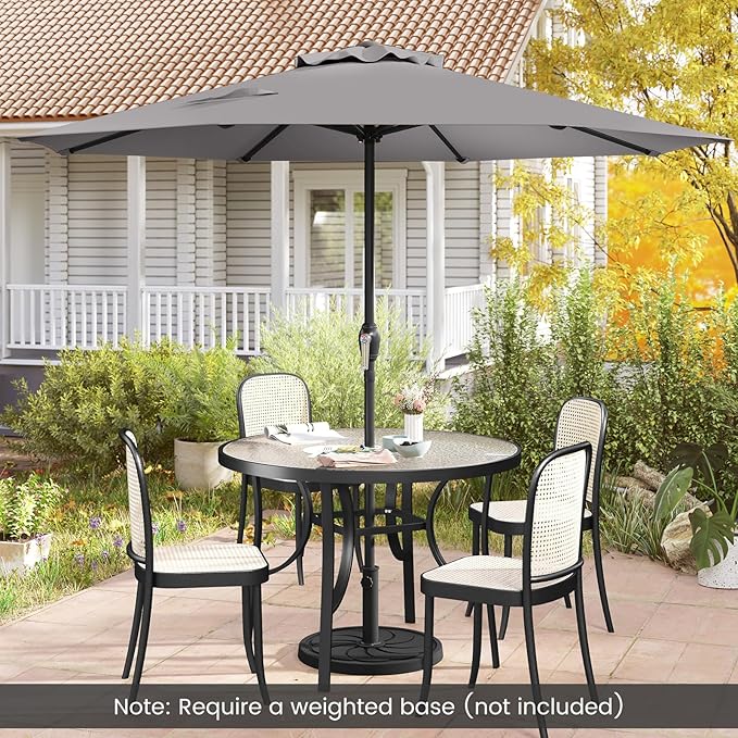 8.5 FT Patio Umbrella Outdoor Table Umbrella, Market Umbrella with Crank Handle, 8 Sturdy Ribs, Air Vent & Sun-Protective Canopy, Parasol for Garden, Backyard, Deck & Pool