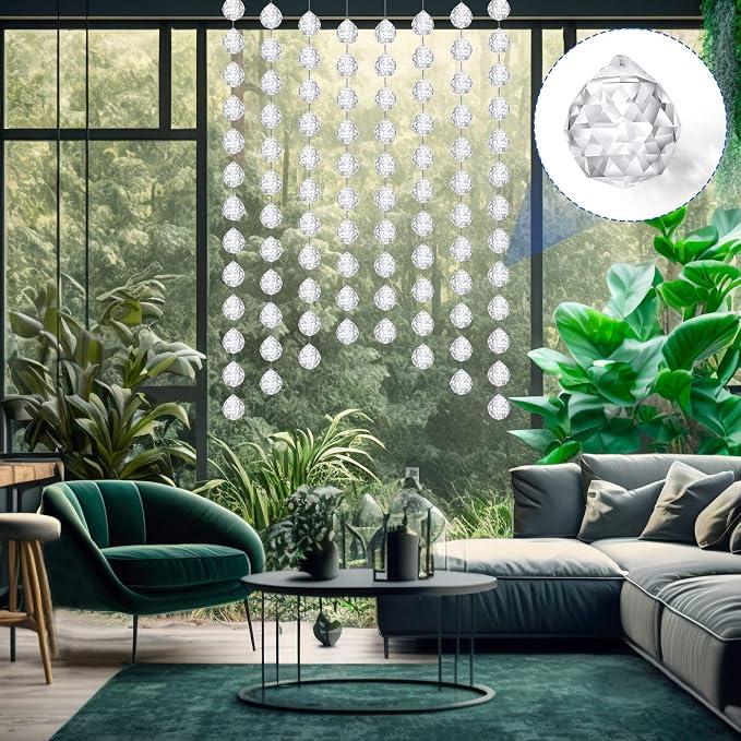 Didaey 30 Pack Crystal Ball 20 mm Prism Suncatcher Sun Catchers Hanging Crystals Prisms for Windows Gift Feng Shui (Clear)