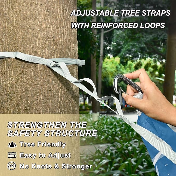 Summer Bluurtle Hammocks Tree Hammock for Patio Backyard Lounge Base