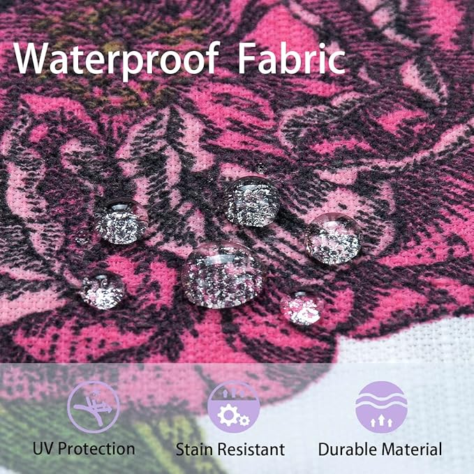Outdoor Cushion Covers 24 x 24 x 4 inch,Set of 2,Non-Slip Grips Bottom,Replacement Cushion Covers for Garden Patio Furniture Couch Chair,Fade-Resistant Slipcover Only,No Insert(Butterfly Flower)