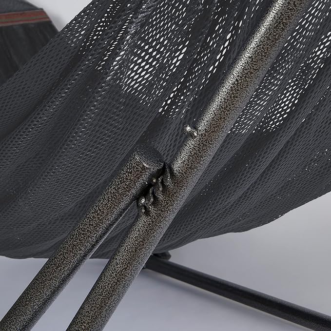2 in 1 Hammock and Swinging Chair with Collapsible Steel Stand 450 lbs Capacity- Carrying Case, Portable & Adjustable, Perfect for Camping Beach Summer Patio, EZ Daze Foldable Hammock with Stand-Grey
