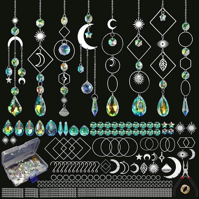 228pcs Sun Catcher Kits for Adults, DIY Arts and Crafts for Women | Prism Crystal Suncatchers Indoor Window Hanging Ornaments Decor for Home Gifts for Mother Wife Daughter