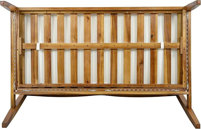 Christopher Knight Home Lalulu 4-Seater Patio Furniture Set with Cushion, 4 Piece Outdoor Acacia Wood Conversation Set, Sold Wood Outdoor Sectional Sofa Set with Coffee Table, Teak+Beige