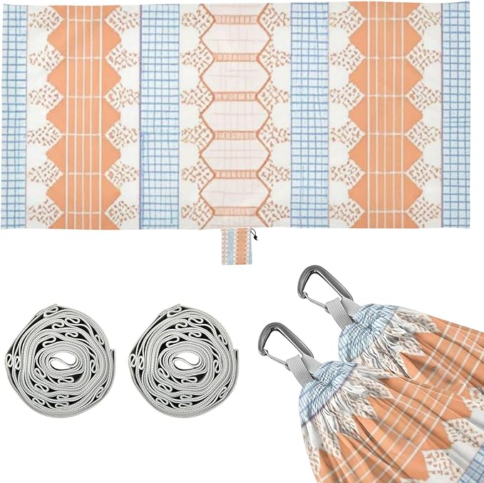 Orange Cute Lace Stripes 330lb Capacity Hammocks for Camping with Tree Straps Portable Hammock for Outside Patio Garden hamacas para adultos con soporte