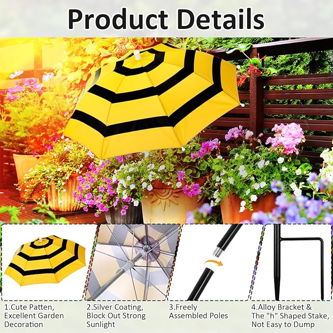 Plant Umbrellas for Outdoor Plants, Large Garden Plant Umbrella Shade Upgraded Adjustable Angle Height for Potted Plants Garden Beds