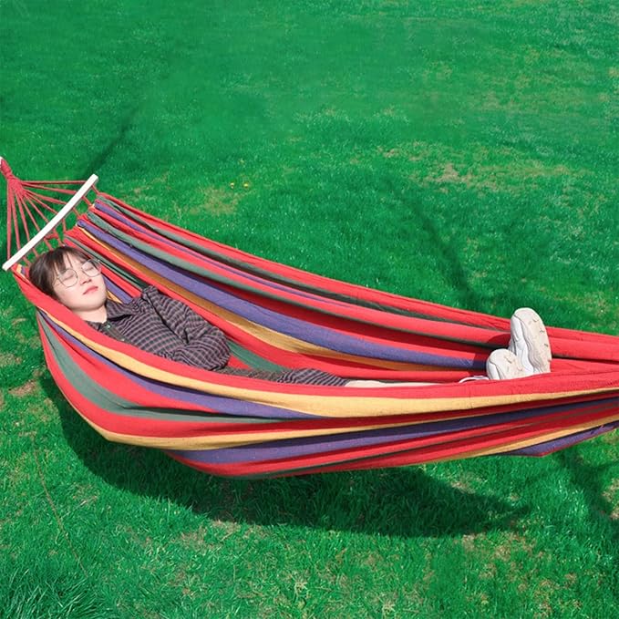 Hammock Swing, Travel Hammock, Portable Hammock, Comfortable Folding Mesh Net, Camping Accessories Single Hammock for Outdoor Indoor,Red,190x150cm