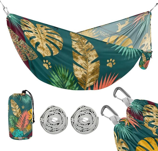 Tropical Leaf and Pet Camping Hammock Fabric for Outside Patio Garden