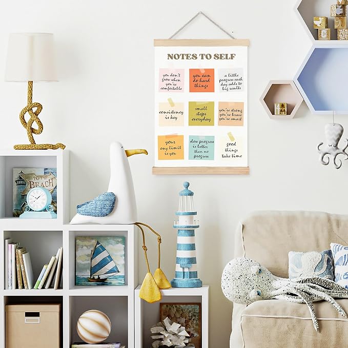 FDHSPAAM Notes to Self Mental Health Poster Wall Art Decor, Therapy Office Decor, Inspirational Self Love Psychology Wall Art Posters for Therapy Counselor Office, 12x16 Inch