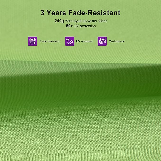 PURPLE LEAF 10' X 13' Patio Cantilever Umbrella with Base Rectangle Umbrella Outdoor with Aluminum Offset Antique Bronze Hanging and 360° Rotation for Pool Garden Deck Patio, Green