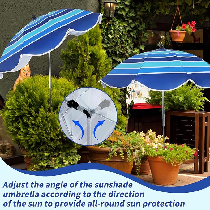 4 Pack Plant Umbrellas for Outdoor Plants 25" Larger Garden Umbrella Sun Shade with Adjustable Angle 40" Higher Sun Protection Cover Shade for Plants, Potted Flower,Garden Bed