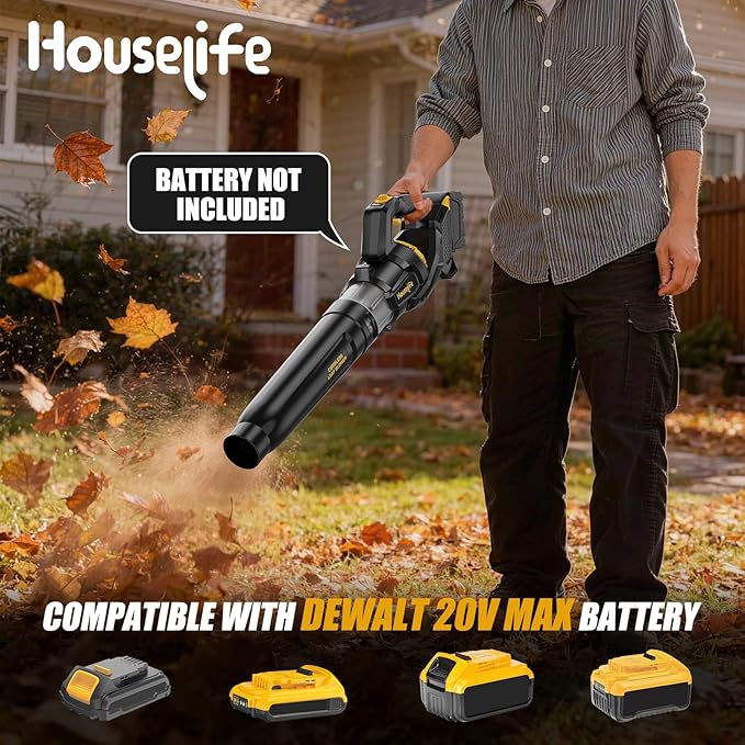 16-Inch Cordless String Trimmer & 600 CFM Leaf Blower Combo Compatible with DEWALT 20V MAX Battery (Tool Only), Brushless Weed Eater Edger with Dual Safety Switch & 3-Speed Turbo Lightweight Blower