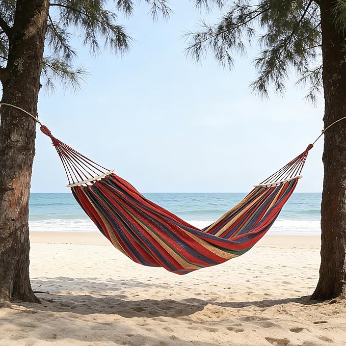 Camping Portable Hanging Hammock Indoor Home Bedroom Hammock Lazy Chair Travel Outdoor Swing Chair Thick Canvas Bed Hammocks,Used for Backpacking, Beach, Courtyard, Hiking.
