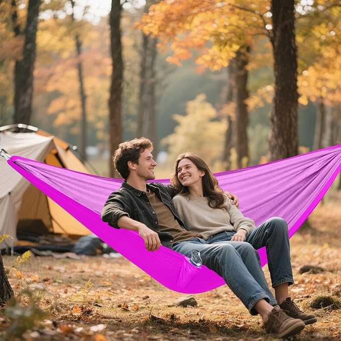 Purple 330lb Capacity Camping Hammock with Hanging Rope Backyard Hammock for Outside Patio Garden hamaca con Base para adultos