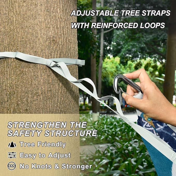 Symbol and Pet Outdoor Hammock with Tree Straps Cloth for Outside Beach Patio Garden