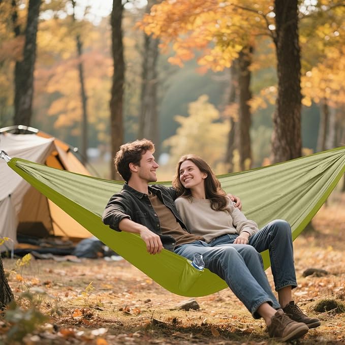 Solid Grass Green Color 330lb Capacity Camping Hammock with Hanging Ropree Hammock for Outside Beach Patio Garden hamaca con Base para adultos
