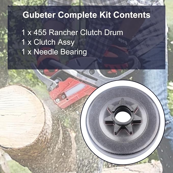 3/8" 7T Clutch Drum Bearing Kit Fit for Husqvarna 455 455 E Rancher 460 461 Jonsered CS2255 Chainsaws replace for 5372917-01 537 29 17-04