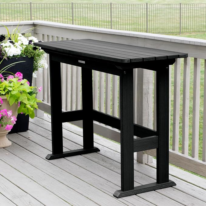 highwood Lehigh 3pc Counter Height Balcony Dining Set, Black