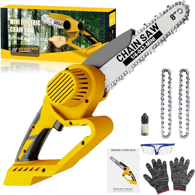 Cordless Mini Chainsaw for Dewalt 20V MAX Battery Powered (NO Battery), Electric Cordless Hand Chainsaw 8 Inch for Wood Cut Tree
