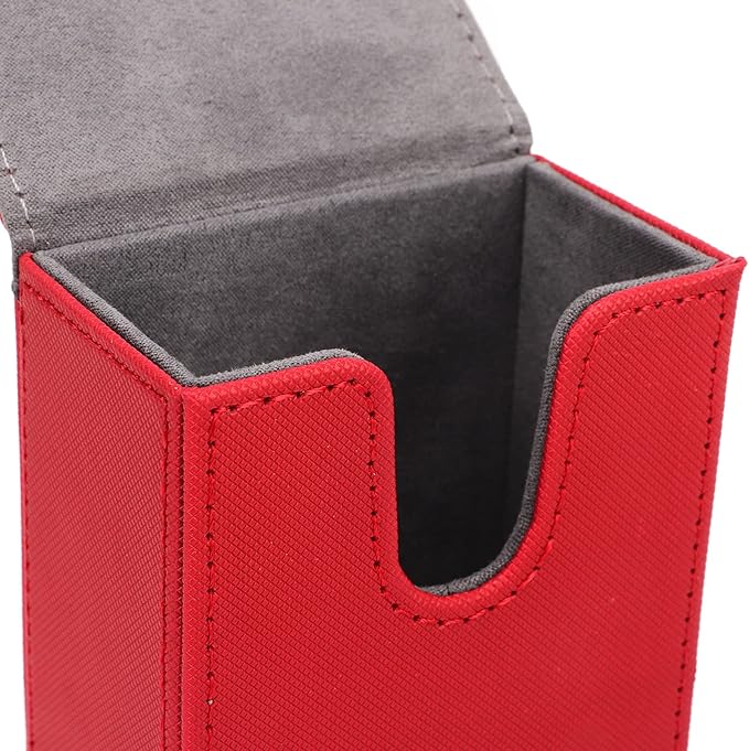 Haofy PU Leather Tarot Storage Box Sun Moon Design Large Size Felt Lined Holds 95+ Cards for Universal Standard Tarot Cards (Red)